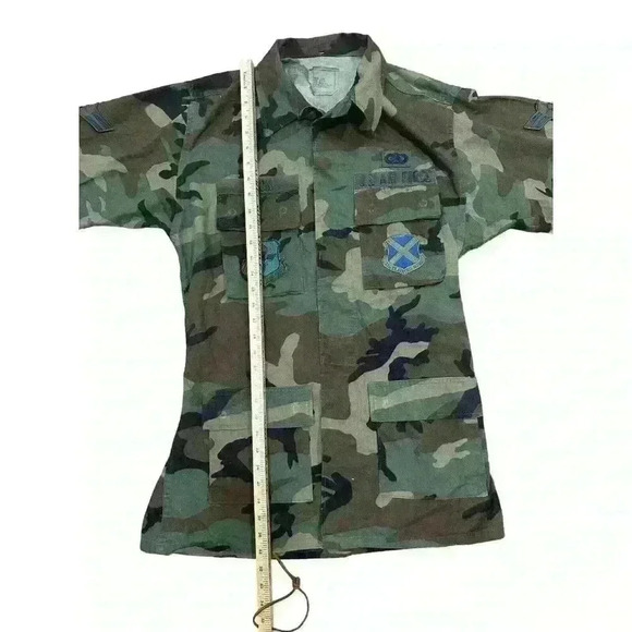 Men's US Army Air Force Military Field Jacket Coat Size Medium M XLong Patches - Picture 8 of 12